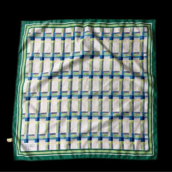 Vintage Italian Scarf Head Wrap Miss Ty Made in Italy Green St Patricks Day 80s - Picture 4 of 9